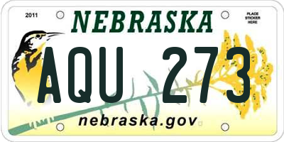 NE license plate AQU273