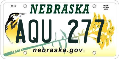 NE license plate AQU277