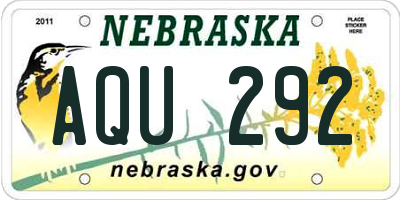 NE license plate AQU292