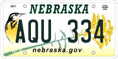 NE license plate AQU334