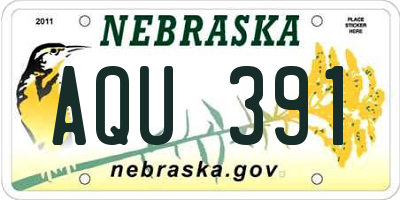 NE license plate AQU391