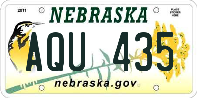NE license plate AQU435