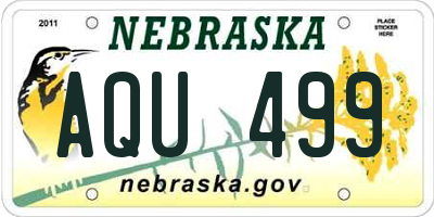 NE license plate AQU499