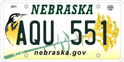 NE license plate AQU551