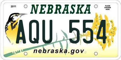 NE license plate AQU554