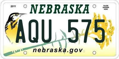 NE license plate AQU575