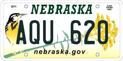 NE license plate AQU620