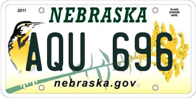 NE license plate AQU696