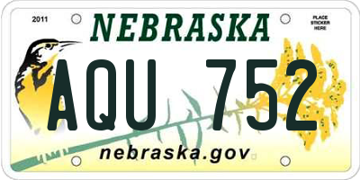 NE license plate AQU752