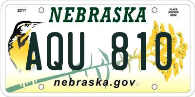 NE license plate AQU810