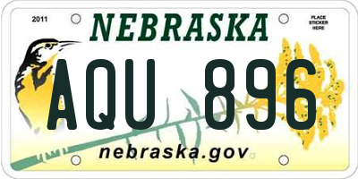 NE license plate AQU896
