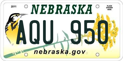 NE license plate AQU950