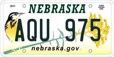 NE license plate AQU975