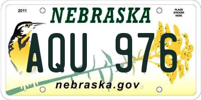 NE license plate AQU976