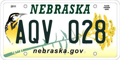 NE license plate AQV028
