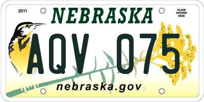 NE license plate AQV075