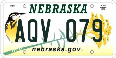 NE license plate AQV079