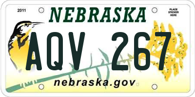 NE license plate AQV267