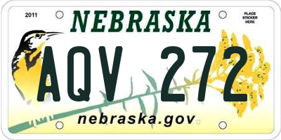 NE license plate AQV272