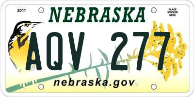 NE license plate AQV277