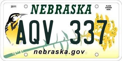 NE license plate AQV337