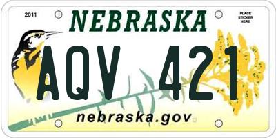 NE license plate AQV421