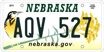 NE license plate AQV527