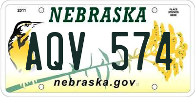 NE license plate AQV574