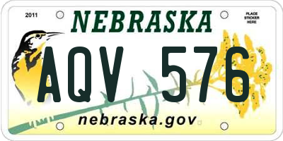 NE license plate AQV576