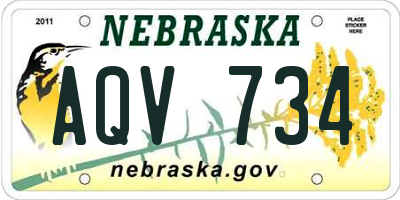 NE license plate AQV734