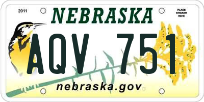 NE license plate AQV751