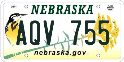 NE license plate AQV755