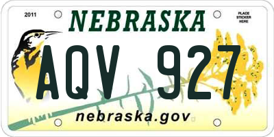 NE license plate AQV927