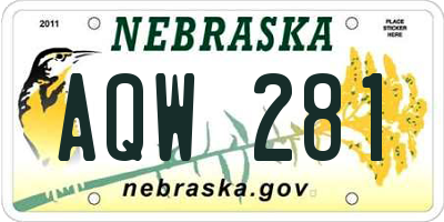 NE license plate AQW281