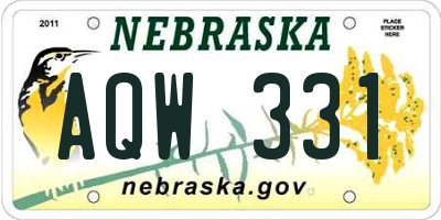 NE license plate AQW331