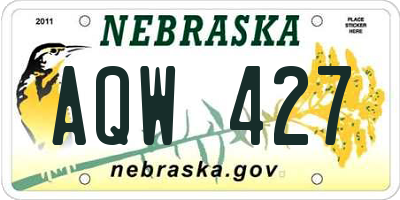 NE license plate AQW427