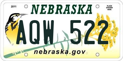 NE license plate AQW522