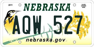 NE license plate AQW527