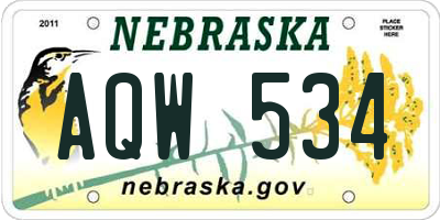 NE license plate AQW534