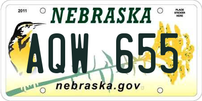NE license plate AQW655