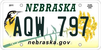 NE license plate AQW797