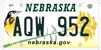 NE license plate AQW952