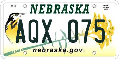 NE license plate AQX075