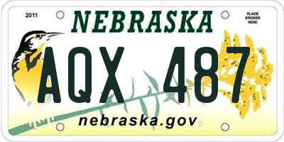 NE license plate AQX487