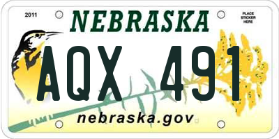 NE license plate AQX491