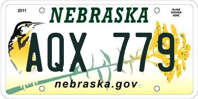 NE license plate AQX779