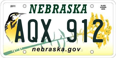 NE license plate AQX912