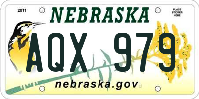 NE license plate AQX979
