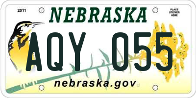 NE license plate AQY055