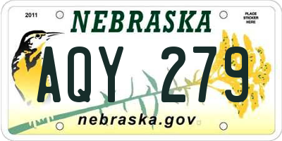 NE license plate AQY279